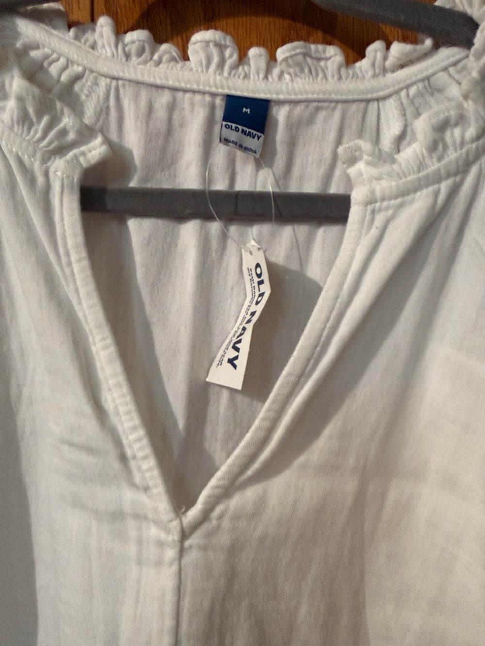 Old Navy White Short-Sleeve Peasant Dress - Picture 3 of 4